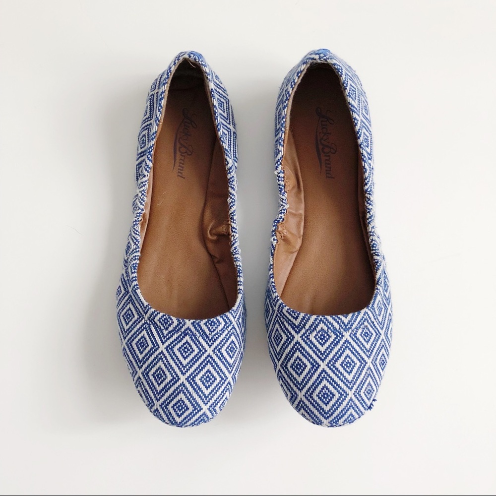 Lucky Brand Emmie Geo Embroidered Ballet Flats